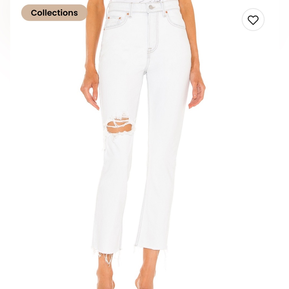 Grlfrnd Karolina high rise straight crop ripped jeans